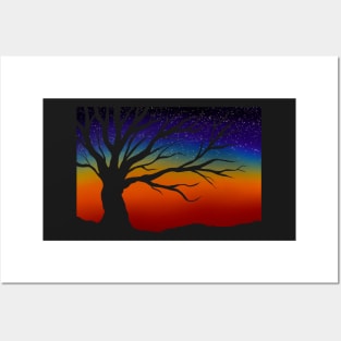 Tree Silhouette sunset Posters and Art